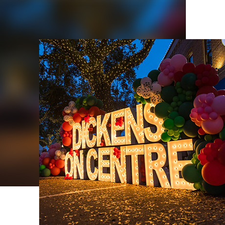 Dickens on Centre lighted sign