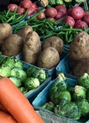 farmer's market with potatoes