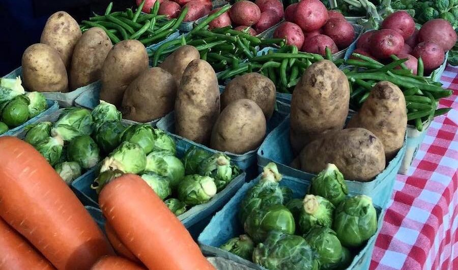 farmer's market with potatoes