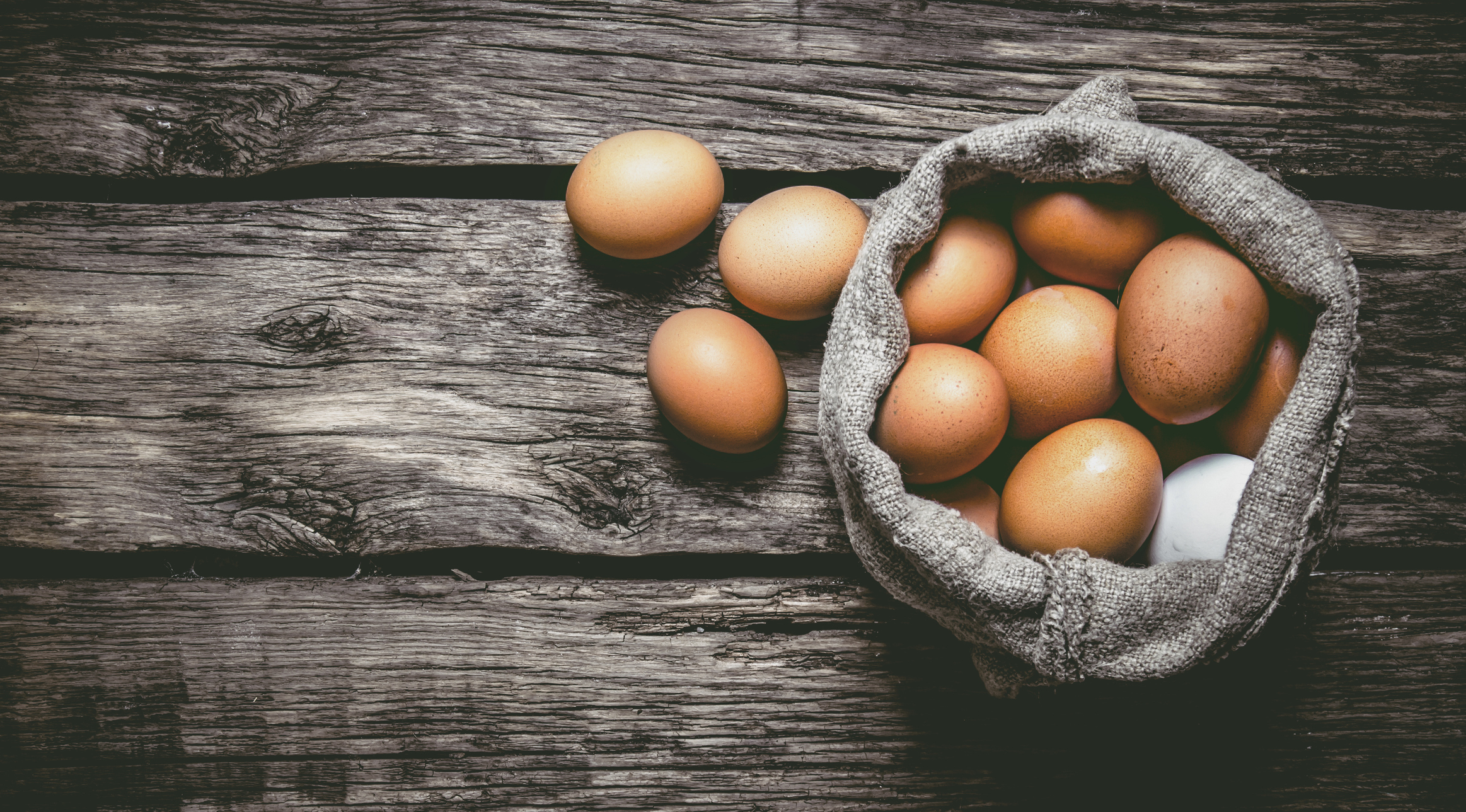 Eggs with an old bag