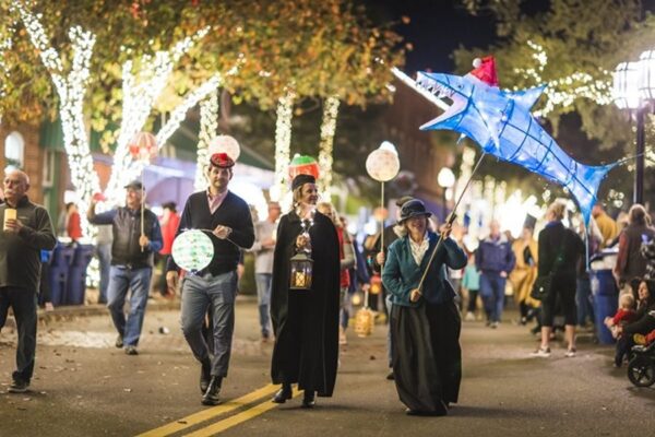 Dickens Illuminated Procession walking