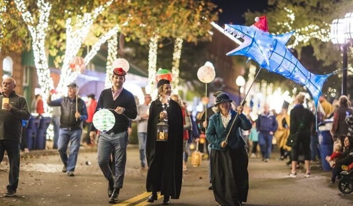 Dickens Illuminated Procession walking