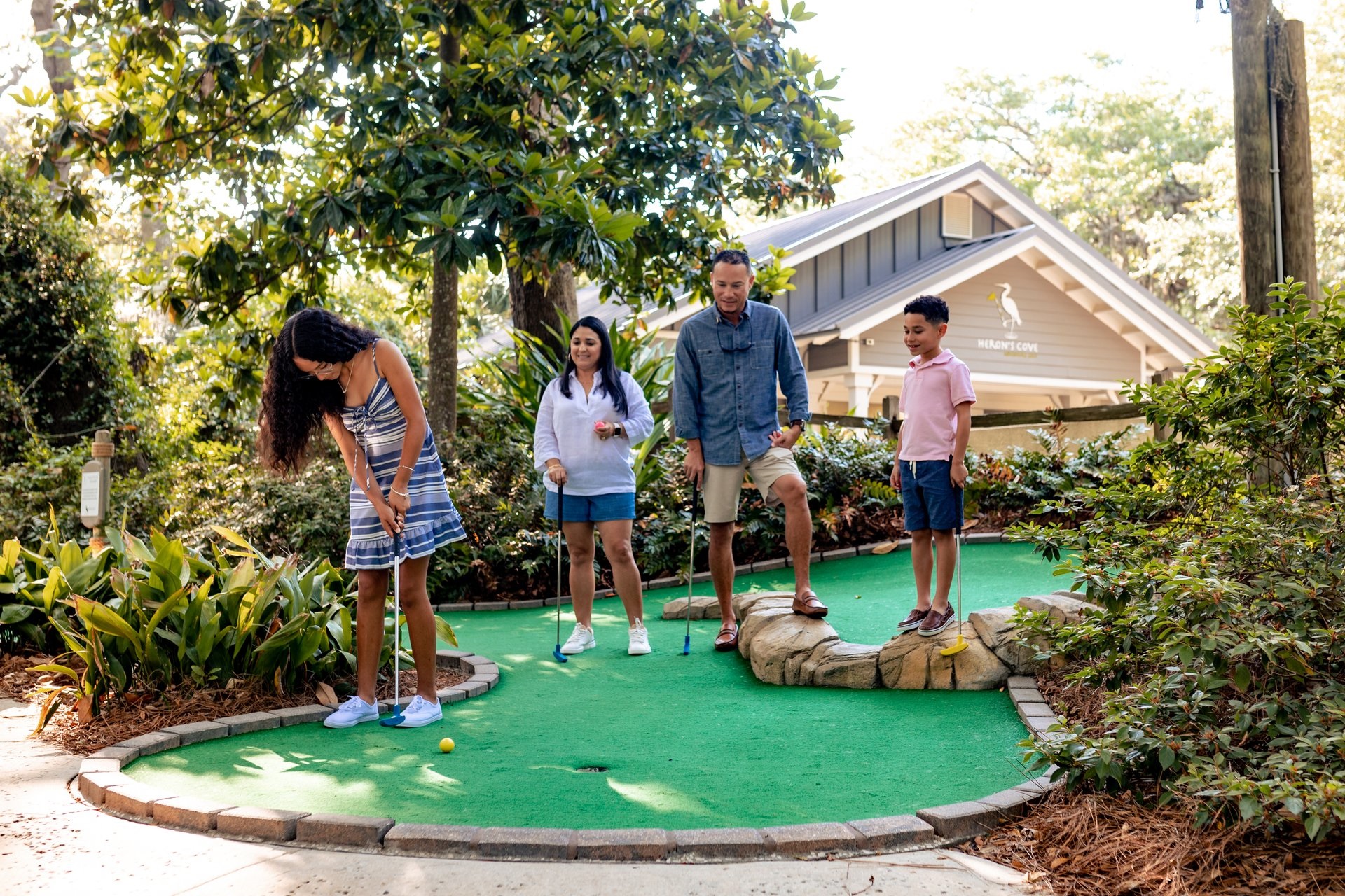 Heron's Cove Adventure Golf at Omni Amelia Island family